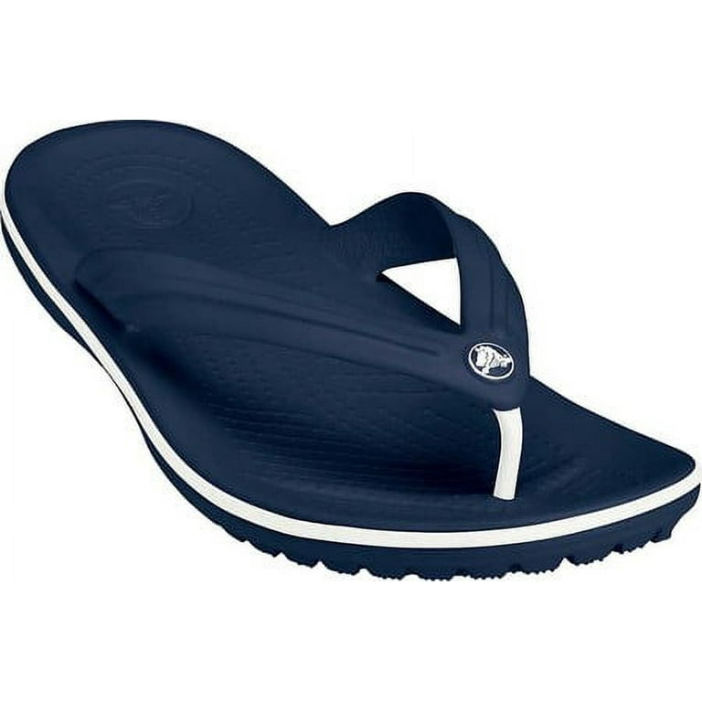 New Crocs Men's Crocband Lopro Flip Sandal Shoes, Navy, Mens 12 US M