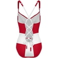 thumbnail image 5 of Women's Patriotic Flag Print One Piece Swimsuit Adjustable Straps Tummy Control Resort Beachwear, 5 of 5