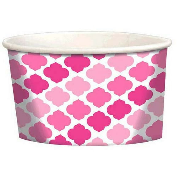 Various Pink Scallops Ice Cream Cups, 12 Count