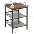 thumbnail image 3 of Costway Set of 2 3-Tier Industrial End Side Table Nightstand W/2 Adjustable Shelves, 3 of 10