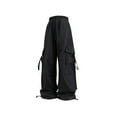 thumbnail image 3 of YueHuiYing Women's Multiple Pockets Pull Rope Breathable Sports Work Solid Color Pants Full Length Pants, 3 of 4