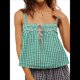 thumbnail image 1 of Camiseta Sin Mangas Y2K para Mujer, con Tirantes Finos, Peplum, Sin Mangas, con Lazo en la Parte Delantera y Bajo con Volantes, Ropa de Calle. Verde Esmeralda XL, 1 of 8
