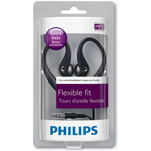 PHILIPS SHS3200BK/37 Auriculares flexibles Earhook, Negro