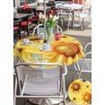 thumbnail image 5 of Outdoor Tablecloth with Umbrella Hole for Patio/Picnic/Party/Camping, Sunflower Waterproof Table Cloth Round Cover Washable, Yellow Flowers Elegant Pastoral Botanical (Dia 54"), 5 of 8