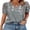 Gray, variant on Womens Tops Vneck Puff Sleeve Buttons Summer Ladies Shirts Plus Size Blouses Dressy Casual Spring Outfits