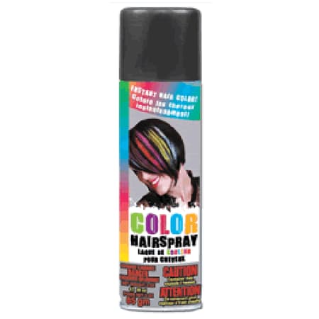 Temporary Colored Hair Spray Black