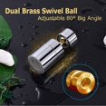 thumbnail image 5 of Kitchen Sink Faucet Aerator Dual Brass Swivel Ball 80 Big Angle Adjustable 2 Spray Function Soft Bubble Stream/Strong Sprayer Faucet Tap Aerator Replacement Chrome - 1.8GPM/FM22, 5 of 5