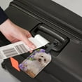 thumbnail image 4 of GZHJMY Poodle Dog with Purple Flowers Luggage Tags Set of 2, PU Leather Travel ID Label with Privacy Name Card Cover for Travel Bag Suitcase Decoration, 4 of 6
