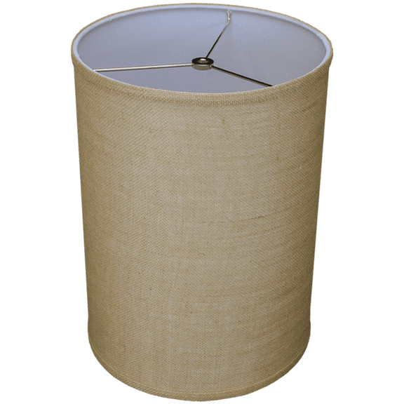 Fenchel Shades | 11" Top Diameter x 11" Bottom Diameter x 15 Height, (Washer/Spider Attachment, 2 Inch Rise) Drum Lamp Shade - (Burlap Natural)