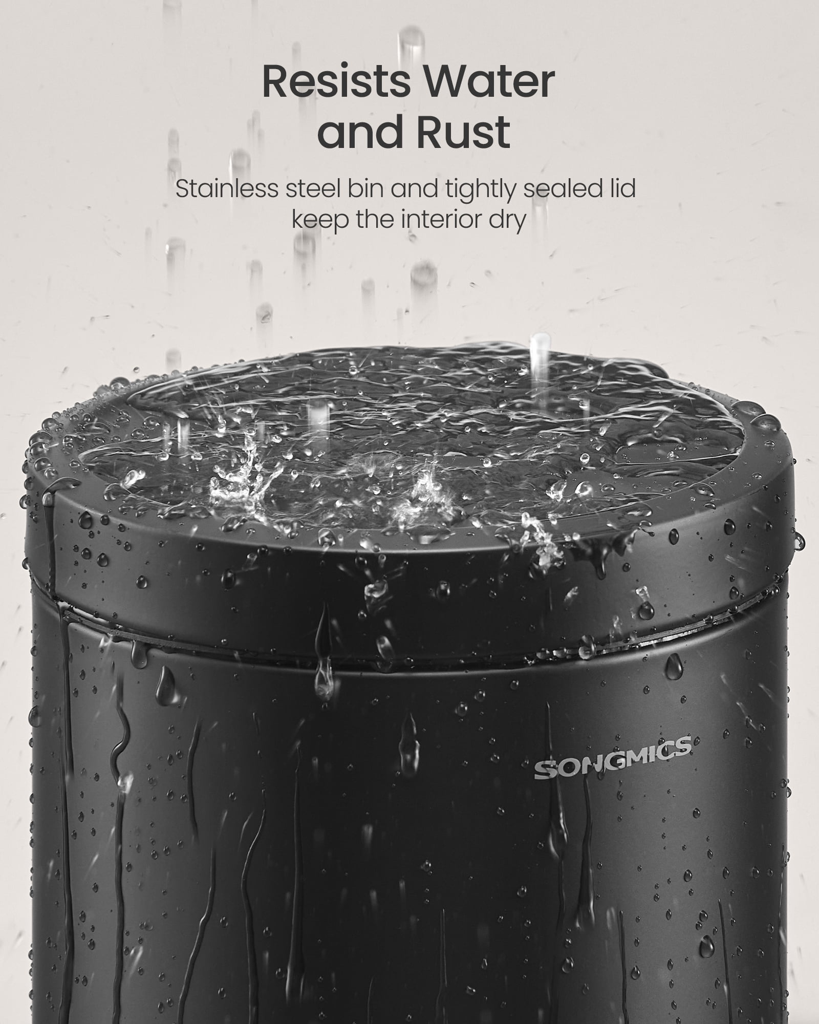 1.6 Gallon Bathroom Trash Can, Small Stainless Steel Garbage Bin with Soft-Close Lid & Pedal, Inner Bucket for Toilet Bedroom, Ink Black