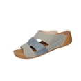 thumbnail image 6 of Xucatan Wedge Mule Sandals for Women, Peep Toe Canvas Slippers with Floral Embroidered Up Front, Cushioned Footbed Thick Sole Casual Footwear, Versatile Design for Spring Outdoor Gift, 6 of 9