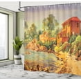 thumbnail image 4 of Ambesonne Urban Art Shower Curtain, Painting of a Lake House, 69"Wx70"L, Multicolor, 4 of 4