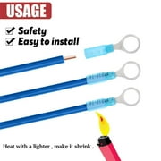 Blue Heat Shrink Ring 3/8 Eyelet Terminals Wire Connectors 16-14 AWG