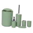 thumbnail image 4 of Juego de accesorios de baño de 6 piezas con diseño moderno, jabonera, escobilla de inodoro, jabón Morandi Green, 4 of 8