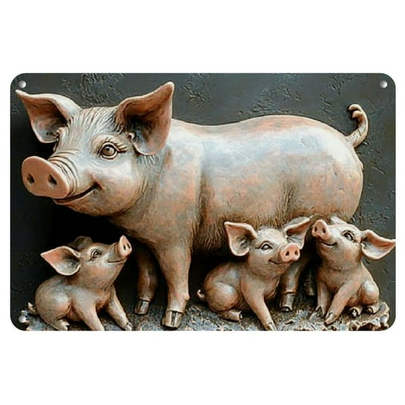 YNLLOOFC 1pc, Pig Iron Sign, Spring Summer Sign, Fun Gift For Friends, Vintage Metal Sign, Antiques Sign, Rustic Farmhouse Sign, For Garden, Clubs, Pubs, Farm Wall Decor, Outdoor Decor