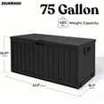 thumbnail image 2 of 75 Gallon Outdoor Storage Box Waterproof,350LBS Lockable Patio Storage Box for Patio Cushions,Garden Tools and Tools Storage,Outside Storage Box-Black, 2 of 9
