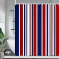 thumbnail image 3 of Blue And White Striped Shower Curtain Modern Geometric Minimalist Bath Curtains Polyester Fabric Home Bathroom Decor With, 3 of 7