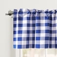 thumbnail image 6 of XWZO Short Kitchen Curtains 3 Pieces Set, Semi Sheer Light Filtering Checkered Tier and Valance Window Curtains Set, Royal Blue, 52W x 18L (1 Panel) + 26W x 36L (2 Panels), 6 of 8