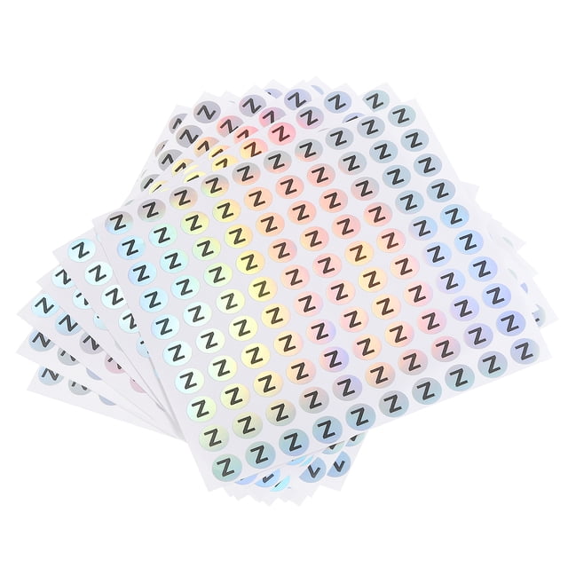 Uxcell Autocollants Lettres Majuscules, Alphabet Z Ronds Auto-Adhésifs pour Inventaire, Rangement, Organisation, 15 Feuilles