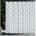 thumbnail image 4 of Ambesonne Geometric Shower Curtain, Floral Damask Skulls, 69"Wx84"L, Pale Blue Purple White, 4 of 5