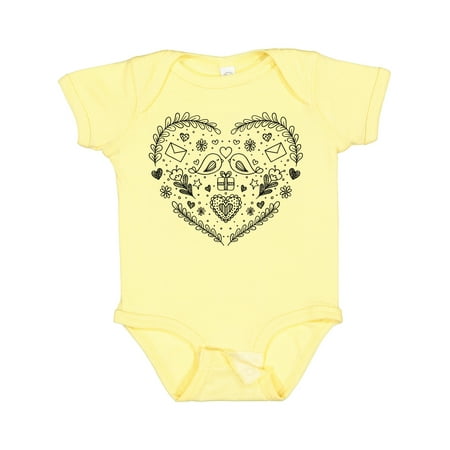 

Inktastic Valentine s Day Birds Flowers and Hearts Gift Baby Boy or Baby Girl Bodysuit