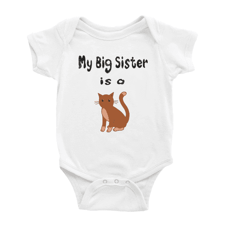 

My Big Sister Is A Havana Brown Cat Cute Baby Clothing Bodysuits For Boy Girl