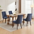 thumbnail image 6 of Dining Chairs Set of 4, Paproos Linen Upholstered Dining Chairs, Mid Century Accent Chair Side Chair with High Backrest and Solid Wood Legs, Dining Kitchen Living Room, Blue, 6 of 9