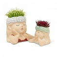 thumbnail image 2 of Head In Hands With Red Top Planter, 2 of 3