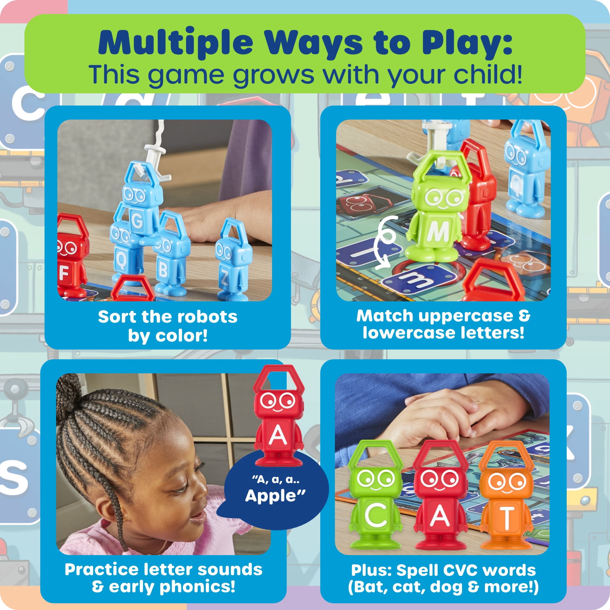 Learning Resources ABC Robot Factory - ABC Toys, Vocabulary Practice Game, Ages 3+