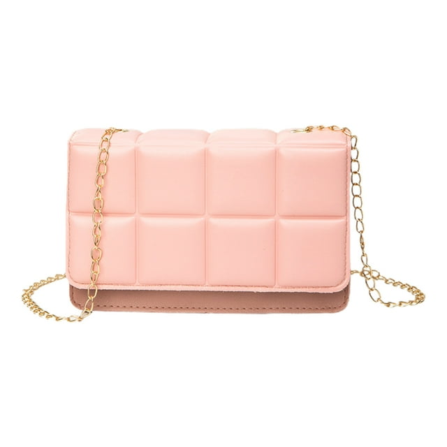 Bienvenido Bolsa de almohada de celosía prensada, bolso femenino, bolso cuadrado pequeño portátil acrílico para mujer