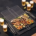 thumbnail image 3 of Delamu Fish Grilling Basket, Portable Stainless Steel BBQ Grill Basket for Fish Vegetables Shrimp with Detachable Handle, 3 of 6