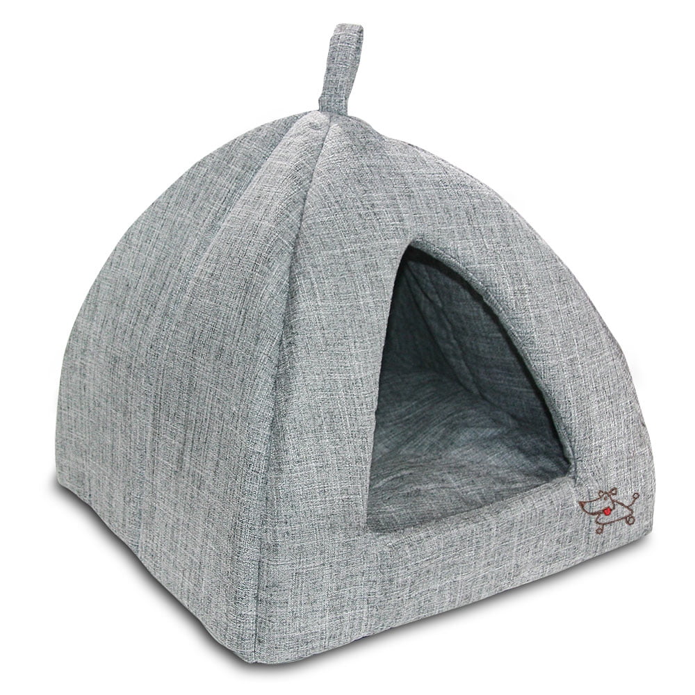 Best Pet Supplies Linen Tent Bed for Pets Grey, XLarge