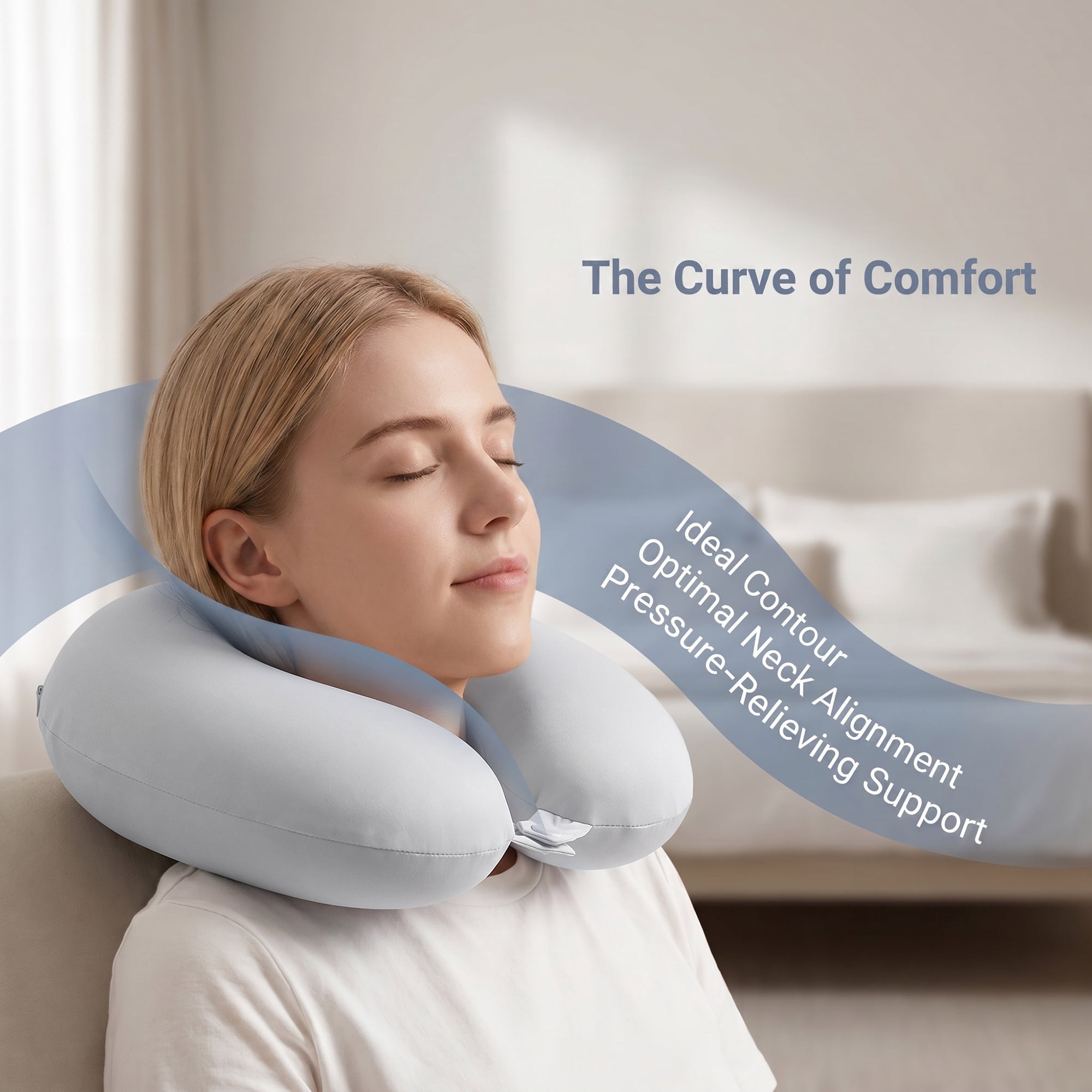 Unique Bargains Memory Foam Travel U Shape Neck Pillow Head Rest Gray 12"x12"x4"