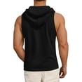 thumbnail image 4 of BXINGOHAI Men's Workout Bodybuilding Hoodies Tshirt Athletic Training Tank Tops Gym Hooded Top Cut Off Sleeveless Muscle T-Shirt Today Black,XL, 4 of 5