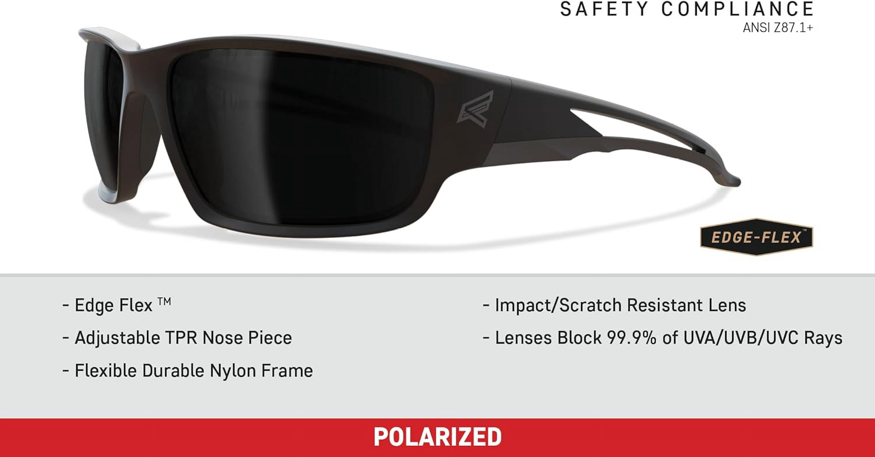 Edge Eyewear TSK236 Kazbek Safety Glasses, Black Frame