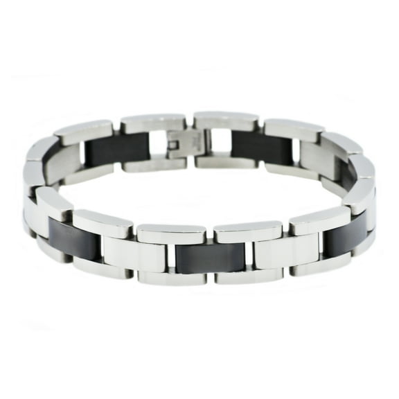 Men's Black Plated Stainless Steel Bracelet