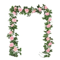 TUITOONM 7.2FT Artificial Rose Vine Garland Romantic Valentine's Day Decor with Multicolor Roses for Wall, Mantel & Tabletop