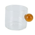 thumbnail image 1 of Tasse en Verre Transparente Résistante à la Chaleur avec Poignée en Boule 120ml Jaune, 1 of 14
