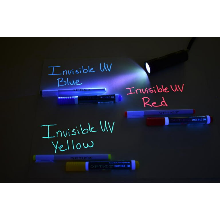 Opticz UV Blacklight Reactive Large Tip Invisible Ink Marker, Red