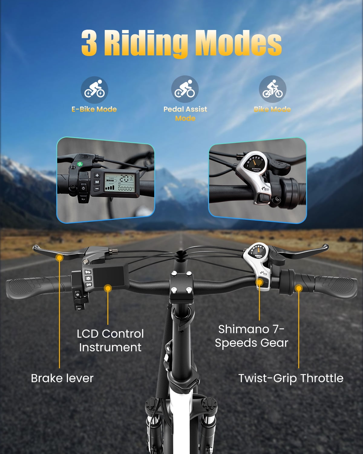SE1 Folding Electric Bike 1000W 48V 15Ah, 20"x3.0" Commuter Ebike with Passenger Seat UL2849