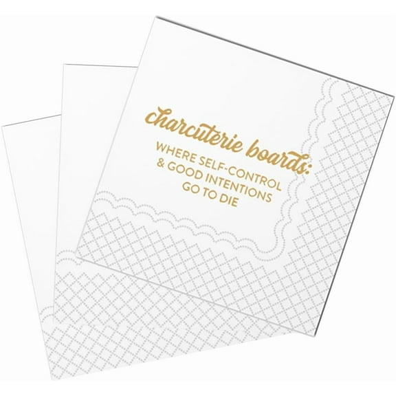 20pcs Funny Cocktail Napkins, Charcuterie Boards: Where Self-Control and Good Intentions Go to Die Humorous Paper Appetizer Napkins for Party , 5x5" 5"x5"