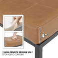 thumbnail image 5 of MoNiBloom 26.5" Backless Counter Bar Stool Set of 4, PU Leather Upholstered Saddle Seat Barstools for Kitchen Island, Metal Frame, Camel, 5 of 9