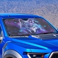 thumbnail image 2 of Yuyamidu Wolf Car Windshield Sun Shade Purple Galaxy Front Window Sunshade Butterfly Auto Window Shades Accessories for SUV Van Big Sedan Hatchback, 2 of 7