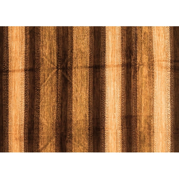 Ahgly Company Indoor Rectangle Abstract Orange Modern Area Rugs, 6' x 9'
