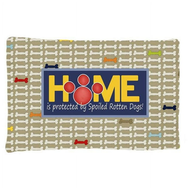 Carolines Treasures SB3053PILLOWCASE Home Is Protected By Spoiled Rotten Dogs Moisture Wicking Fabric Standard Pillowcase