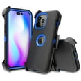 thumbnail image 4 of Xhy iPhone 14 Pro Max Case with Belt Clip Holster+Screen and Lens Protector Military Grade Heavy Duty Shockproof Armor Detachable for iPhone 14 Pro Max 6.7 inch 2022 Phone - Black+Dark Blue, 4 of 6