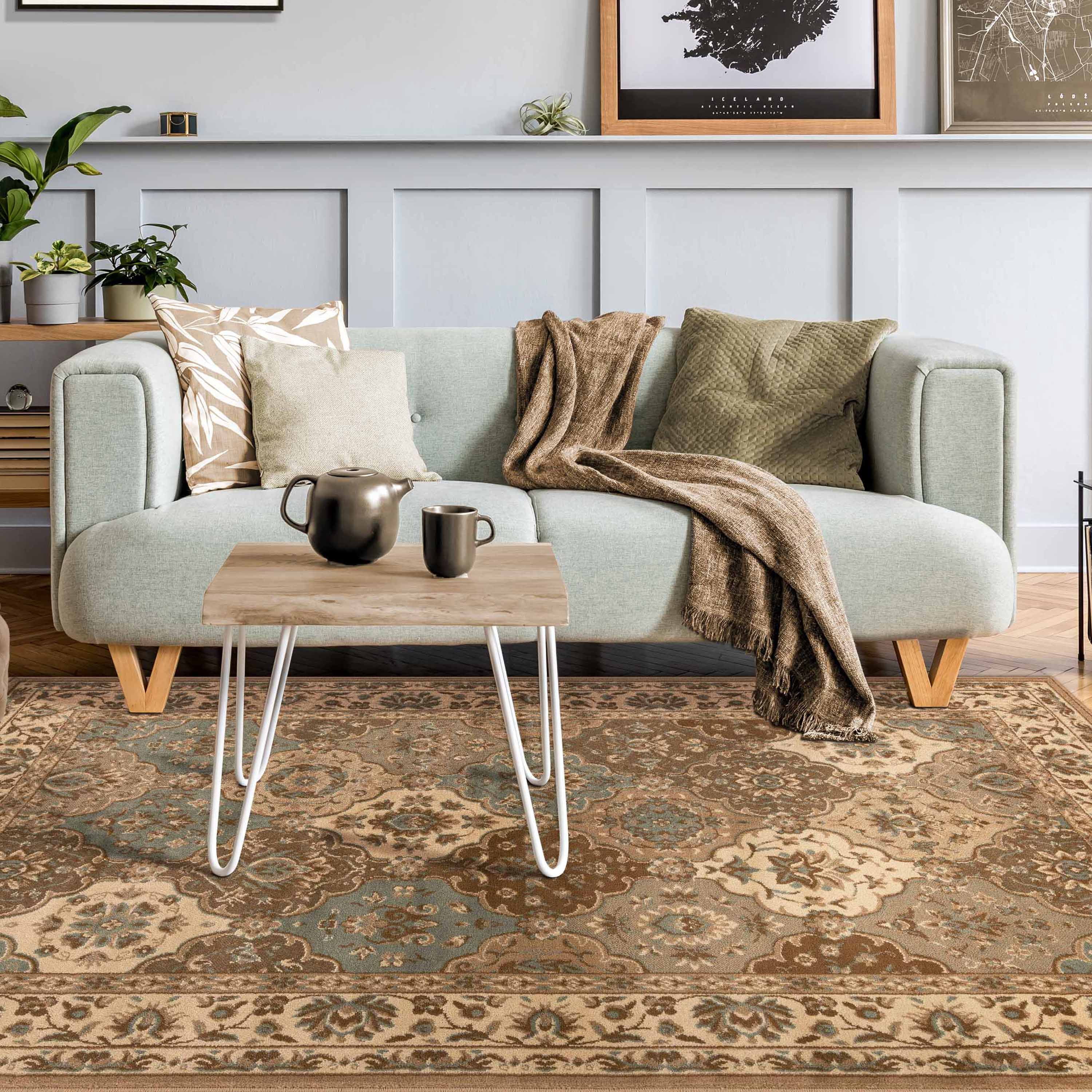 Superior Palmyra Floral Classic Indoor Area Rug, Beige, 5' x 8'
