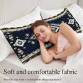 thumbnail image 5 of Navy Blue Brown Boho Long Body Pillow Covers, Retro Geometric Southwestern Soft Throw Pillow Cases with Invisible Zipper, Decorative Pillowcase Pillows Protectors for Sofa Bed Couch 20"x60", 5 of 9
