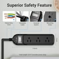 Waterproof Power Strip, CLN Black Outdoor Power Strip IPX6 Weatherproof