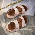 thumbnail image 2 of Gyujnb Girls Rose Gold Glitter Toe-Loop Sandals Adjustable Buckle Cork Footbed Summer Casual Shoes,9-9.5 Years, 2 of 8